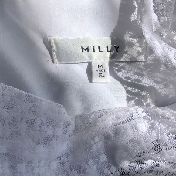 NWOT MILLY Gabriella Mesh Tiered Stripe Top Medium - Picture 7 of 8